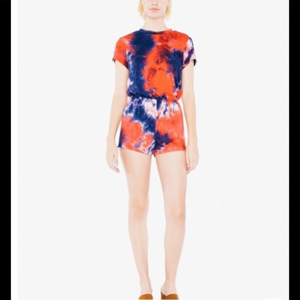 American Apparel Tie Dye shorts romper Small